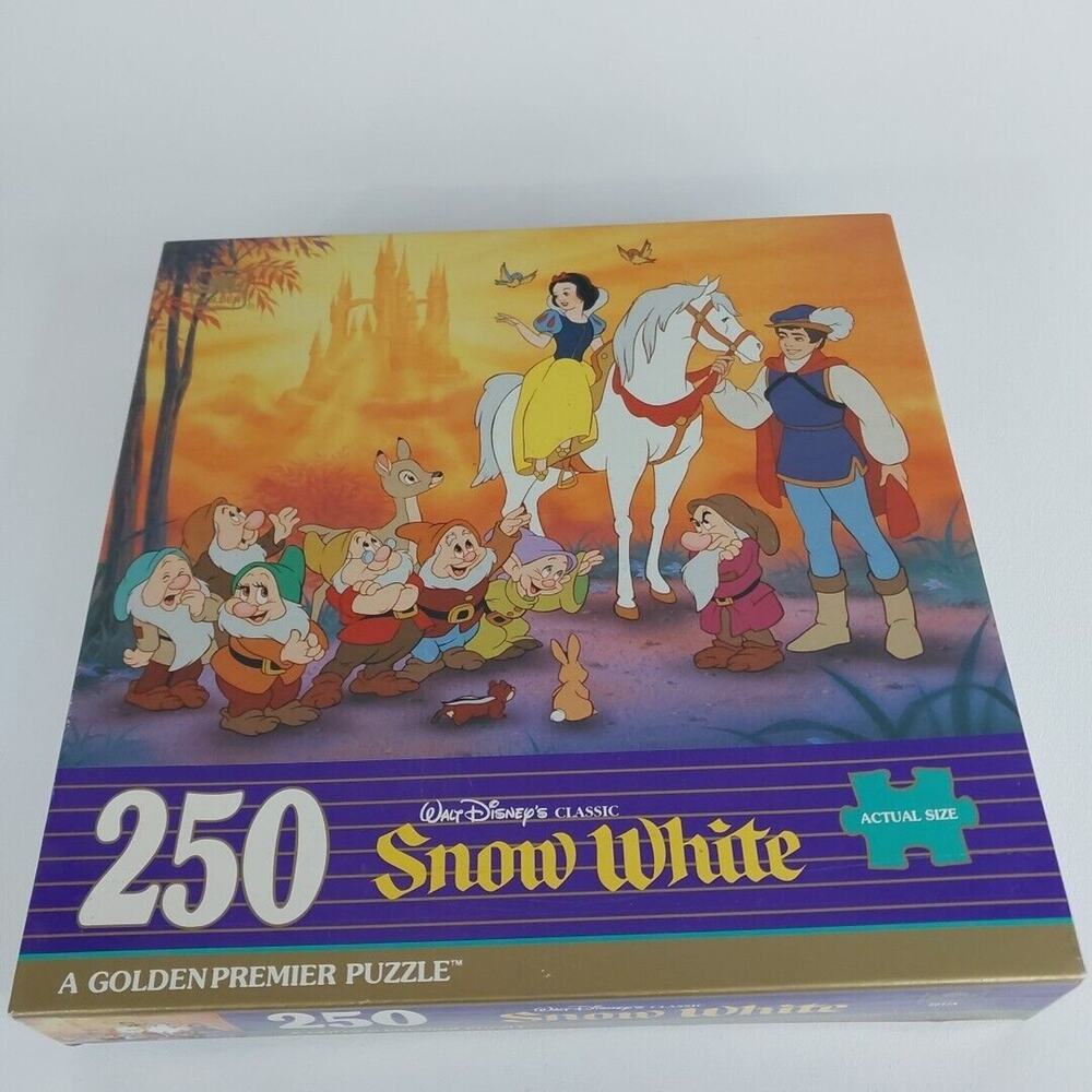 Golden Premier Puzzle Walt Disney Snow White 250 Piece Puzzle NIB Dwarfs Classic
